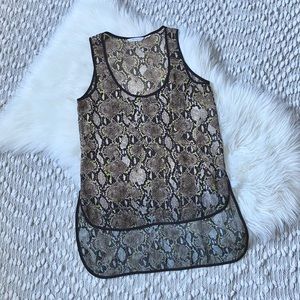 Reptile Print Sheer Top